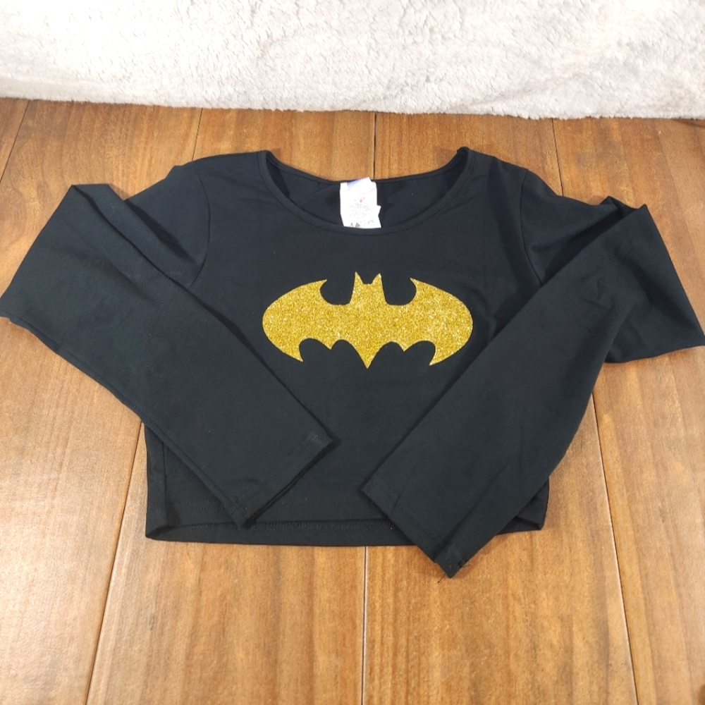 Women's Longsleeve Cropped Batman Top